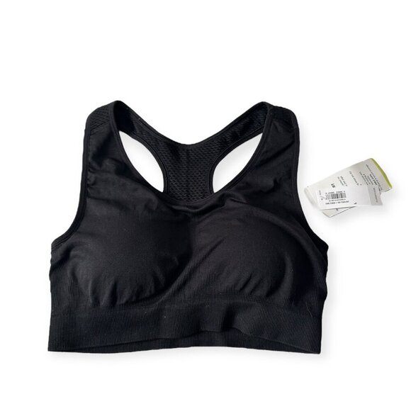 Old Navy Active Go-Dry Light Support Seamless Racerback Sports Bra  Size L,  Bla - Picture 11 of 13
